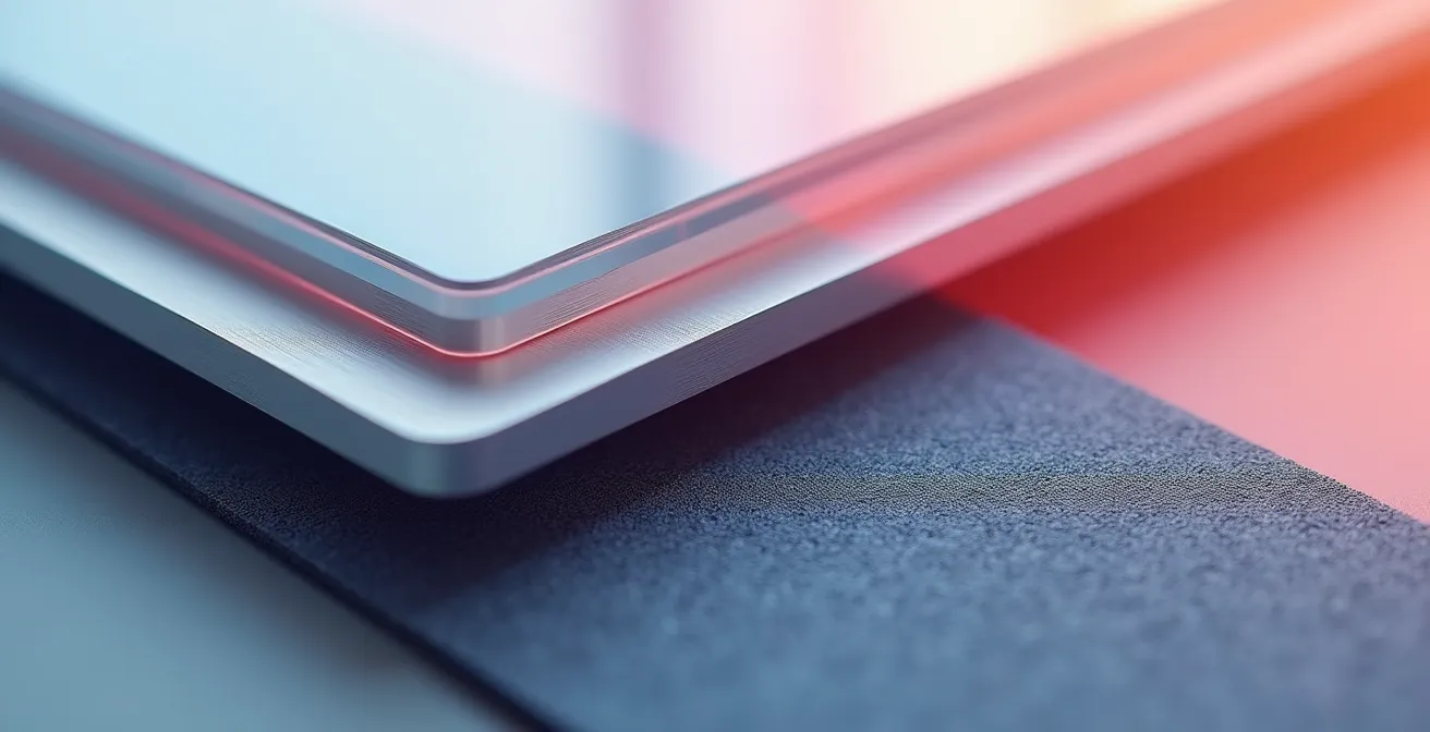 Dettaglio macro di texture e materiali che rappresentano elementi di interfaccia