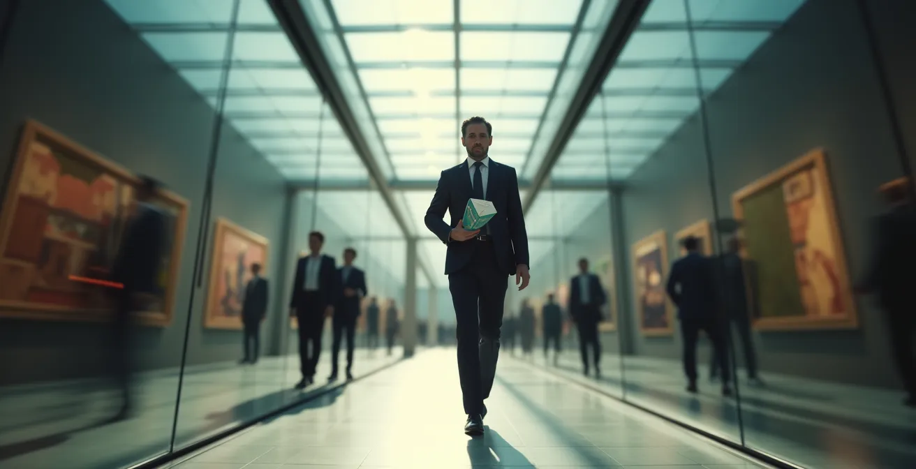 Professionista italiano che consulta informazioni in mobilità in ambiente urbano