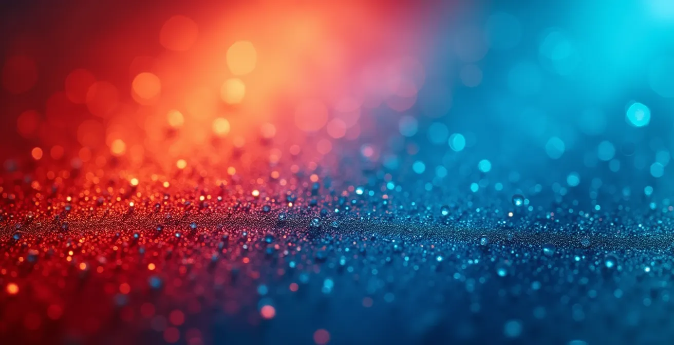 Visualizzazione macro di pattern di scorrimento su schermo con gradazioni di calore