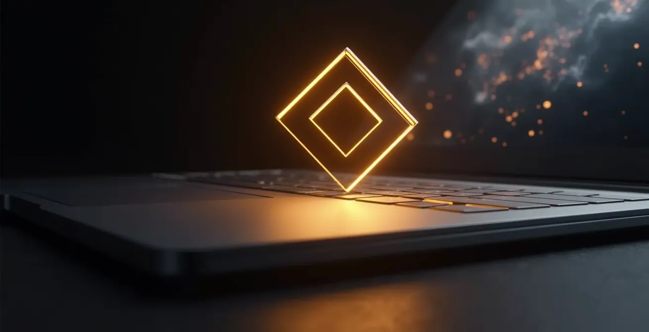 Schermo con video di lusso in pausa mostrando un'elegante icona play sovrapposta