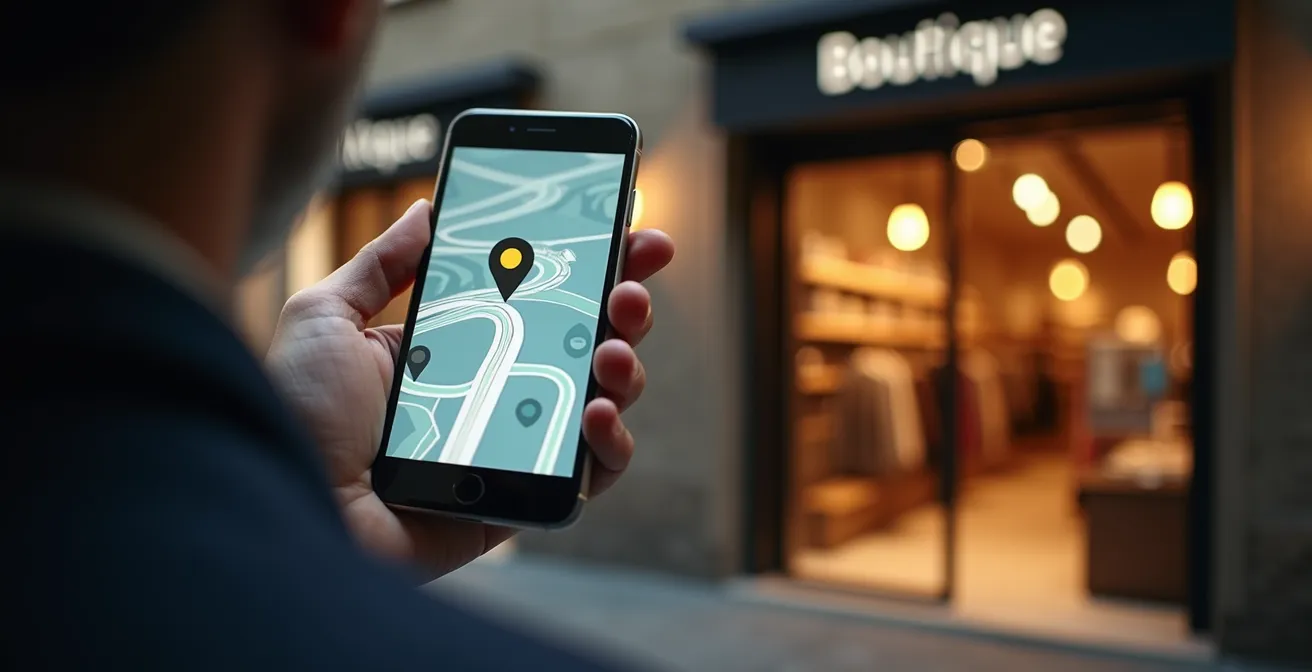 Visualizzazione del percorso cliente da Google Maps al punto vendita con indicatori di conversione